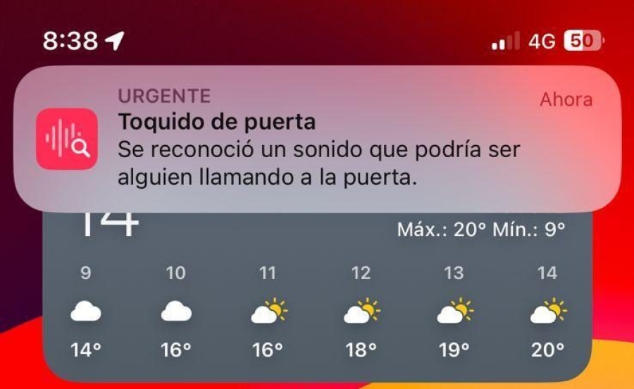 artículo 11 Foto de alerta en el celular indicando que se escucha un sonido en la puertajpg